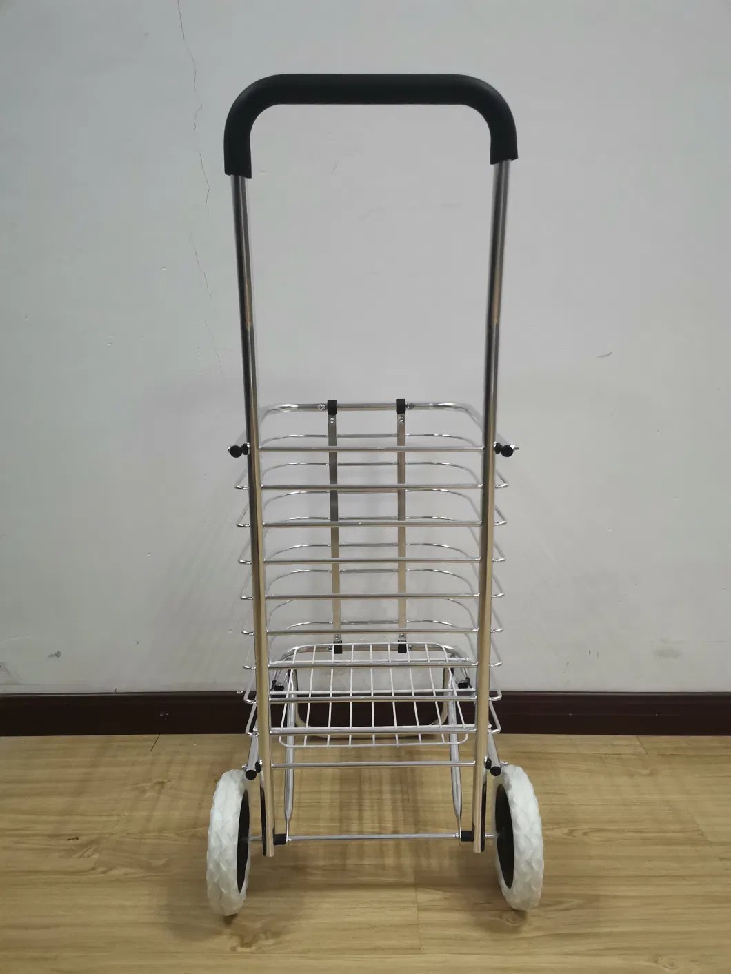 Factory Durable Two Wheeled Aluminum Alloy Foldable Shopping Trolley for Home Use