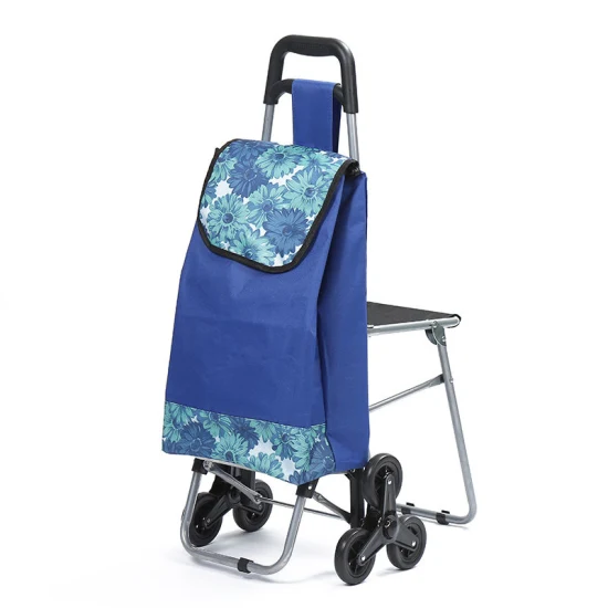 Recycled Customized Logo Carry Trolley Shopping Bags with Seat